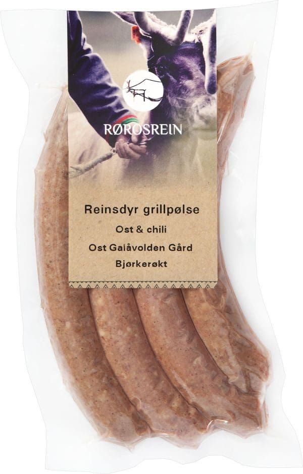 Grillpølse med ost og chili - Rørosrein